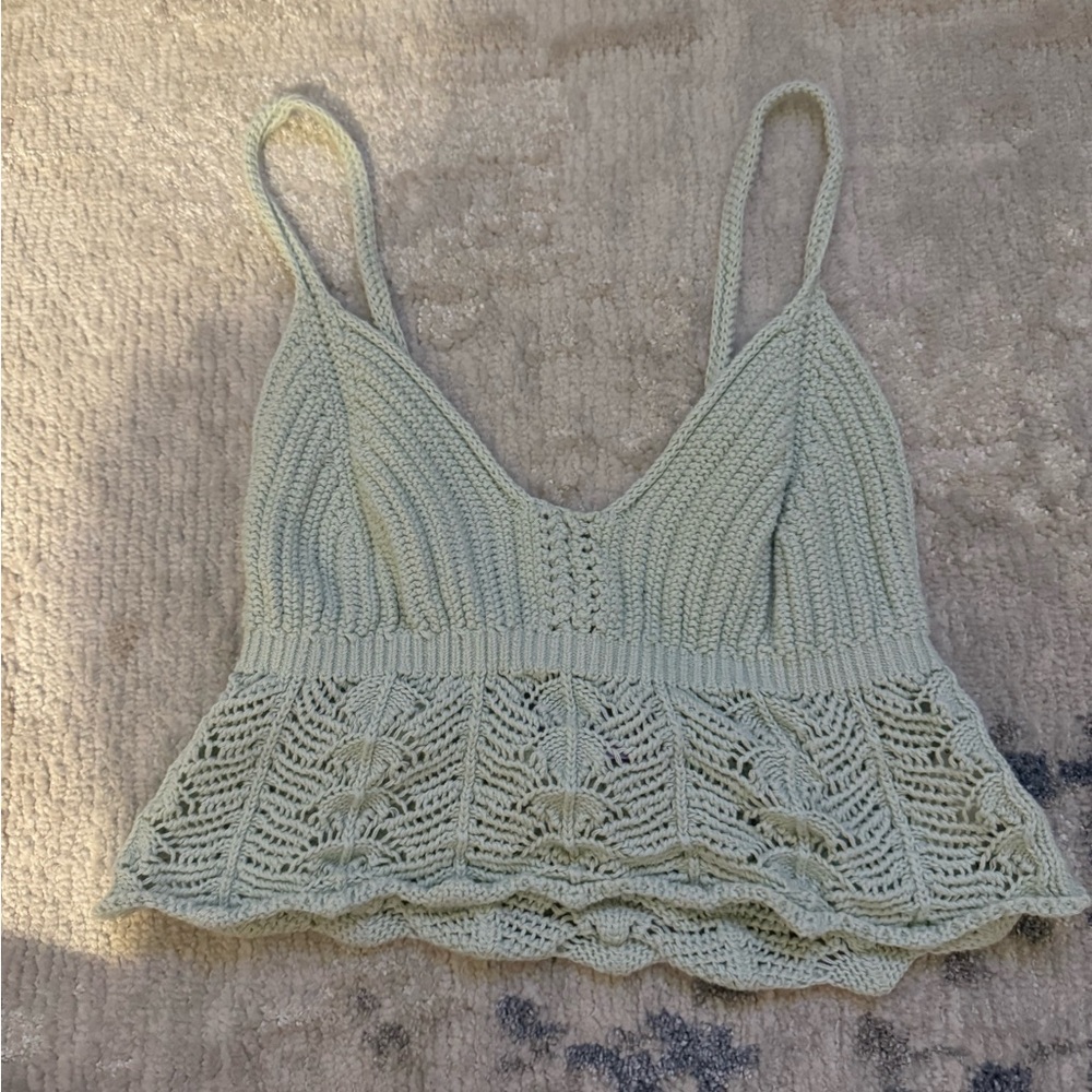 ANWND Light blue crochet top